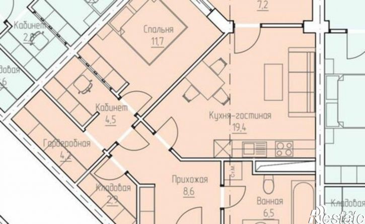 1-комн квартира проспект В. В. Путина, 1А,  д. 1А