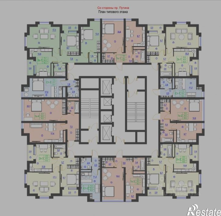 2-комн квартира проспект В. В. Путина, 1А,  д. 1А