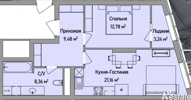 1-комн квартира