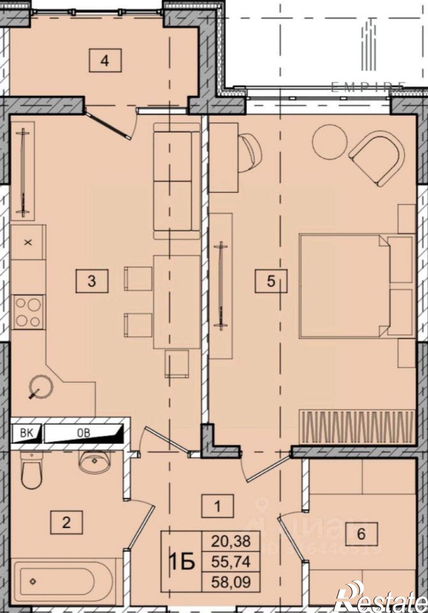 Купить квартиру за 4 350 000 рублей на ул имени Виктора Абрамовича Кан-Калика, 55