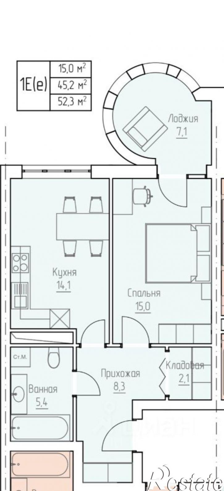 1-комн квартира