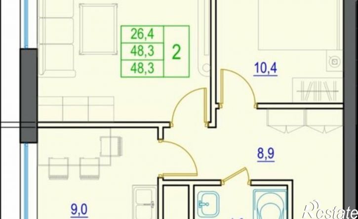 2-комн квартира улица Х.У.Орзамиева, 33,  д. 33