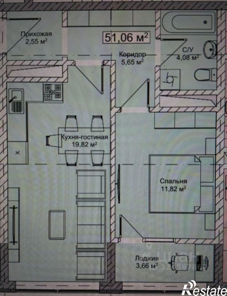 1-комн квартира ул им Шейха А-Х.С.Яндарова, 77,  д. 77