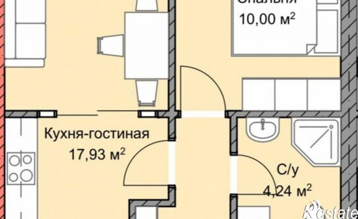 1-комн квартира улица Мамсурова, 1Д к1,  д. 1Д к1